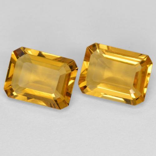 Gemas de citrino dorado natural de 2,70 ct, corte esmeralda, VVS-VS