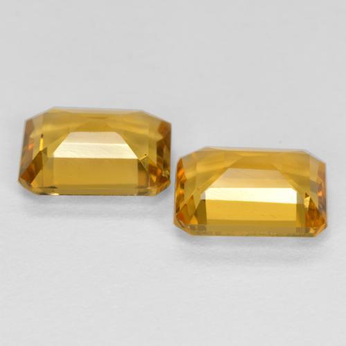 Gemas de citrino dorado natural de 2,70 ct, corte esmeralda, VVS-VS
