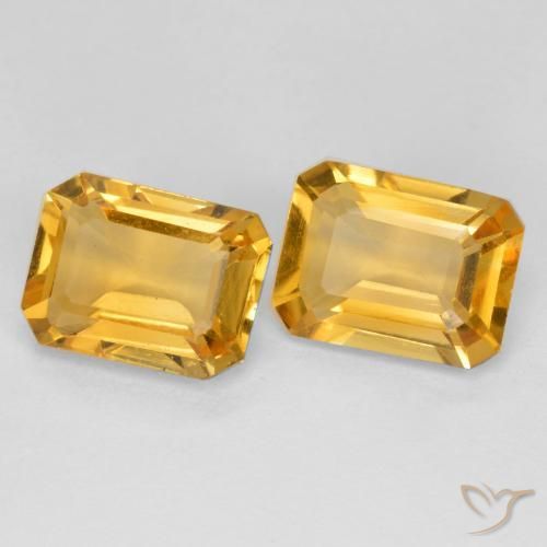 Gemas de Citrino Dorado oscuro natural de 2.59 ct, Corte Octágono / Esmeralda, VS
