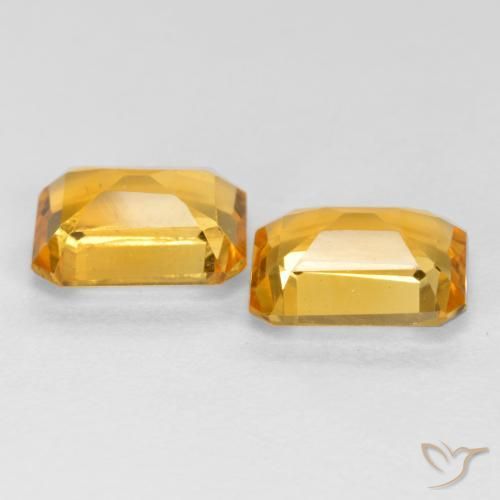 Gemas de Citrino Dorado oscuro natural de 2.59 ct, Corte Octágono / Esmeralda, VS