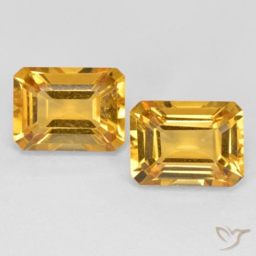 2.93ctw Natural Dorado oscuro medio Citrino, corte esmeralda, VVS-VS