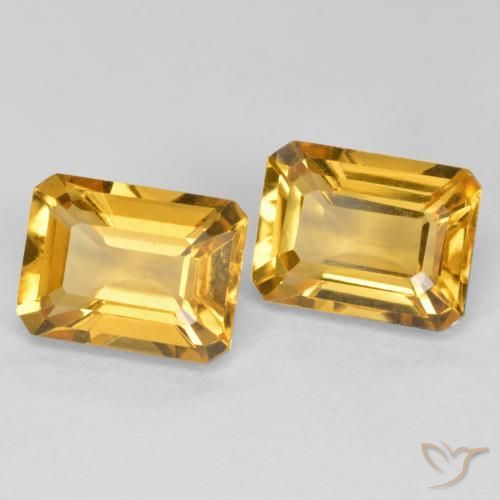 Gemas de Citrino Dorado oscuro medio natural de 2.93 ct, Corte Octágono / Esmeralda, VVS-VS