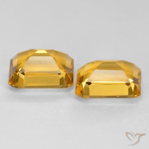 Gemas de Citrino Dorado oscuro medio natural de 2.93 ct, Corte Octágono / Esmeralda, VVS-VS