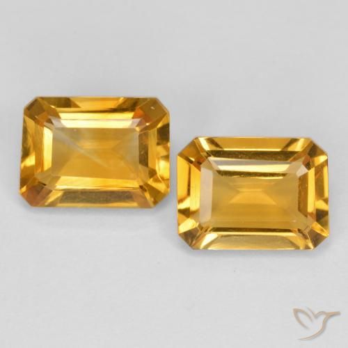 2.55ctw Natural Naranja dorado intenso Citrino, corte esmeralda, VVS-VS