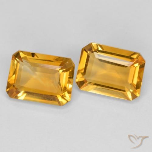 Gemas de Citrino Naranja dorado intenso natural de 2.55 ct, Corte Octágono / Esmeralda, VVS-VS