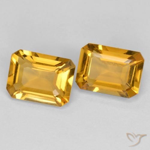 Gemas de Citrino Dorado oscuro natural de 2.68 ct, Corte Octágono / Esmeralda, VVS-VS