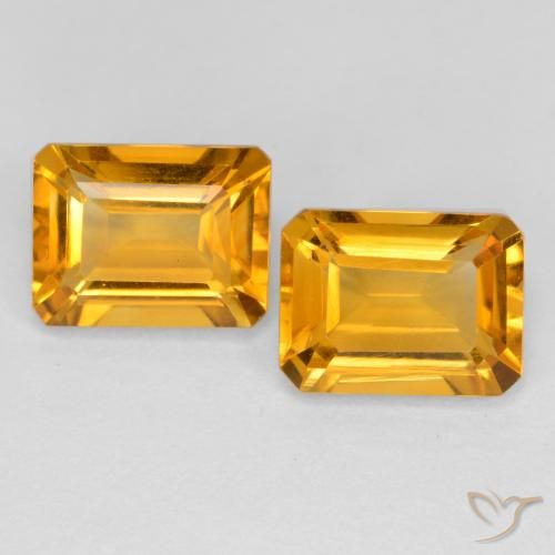 3.02ctw Natural Dorado oscuro Citrino, corte esmeralda, VVS-VS
