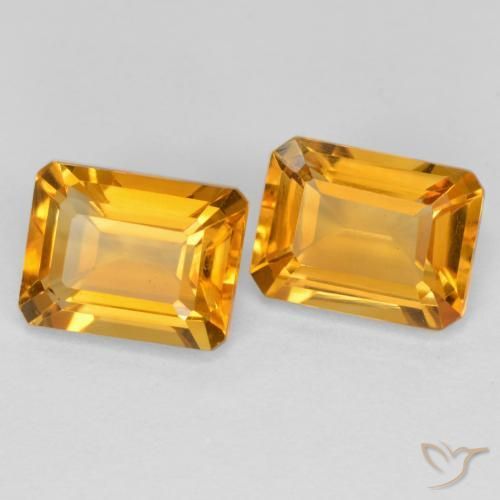 Gemas de Citrino Dorado oscuro natural de 3.02 ct, Corte Octágono / Esmeralda, VVS-VS