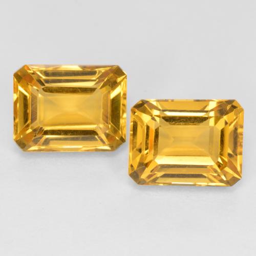 Gemas de citrino dorado natural de 3,53 ct, corte esmeralda, VVS-VS