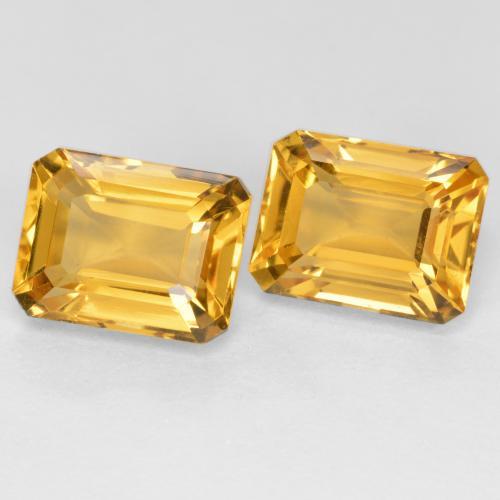 Gemas de citrino dorado natural de 3,53 ct, corte esmeralda, VVS-VS