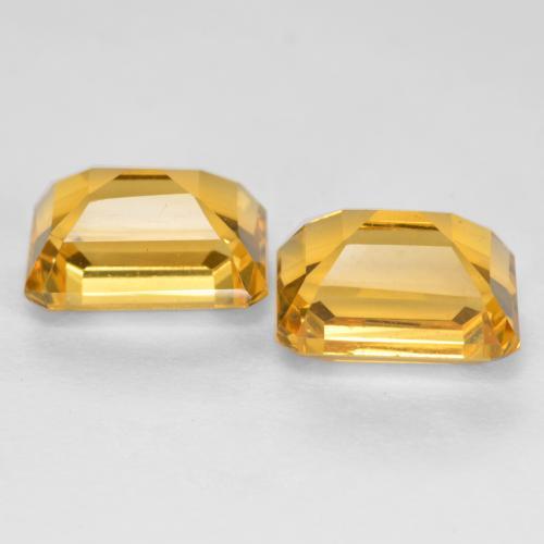 Gemas de citrino dorado natural de 3,53 ct, corte esmeralda, VVS-VS