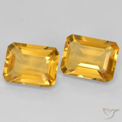 Gemas de Citrino Dorado oscuro natural de 2.98 ct, Corte Octágono / Esmeralda, VVS-VS