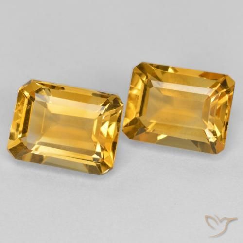 Gemas de Citrino Dorado oscuro natural de 3.24 ct, Corte Octágono / Esmeralda, VS