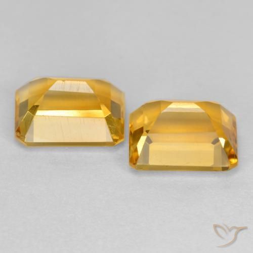 Gemas de Citrino Dorado oscuro natural de 3.24 ct, Corte Octágono / Esmeralda, VS