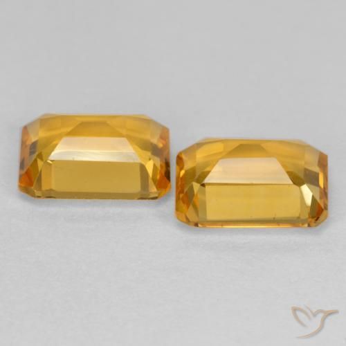 Gemas de Citrino Dorado oscuro natural de 2.82 ct, Corte Octágono / Esmeralda, VVS-VS
