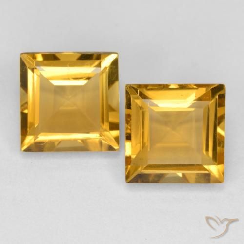 3.34ctw Natural Dorado Citrino, Cuadrado, VS