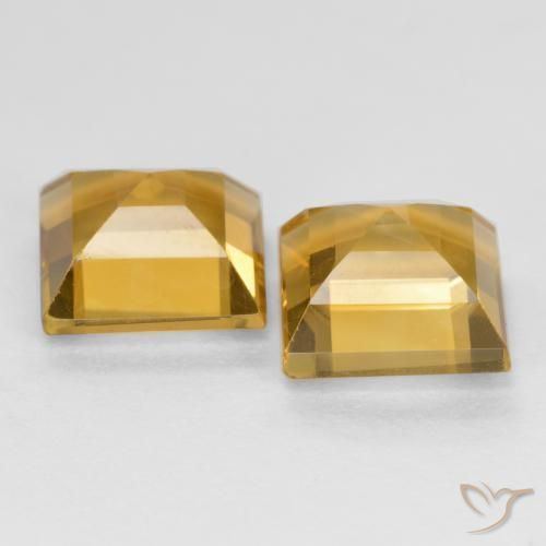 Gemas de Citrino Dorado natural de 3.34 ct, Cuadrado, VS