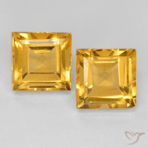3.58ctw Natural Dorado oscuro Citrino, Cuadrado, VS