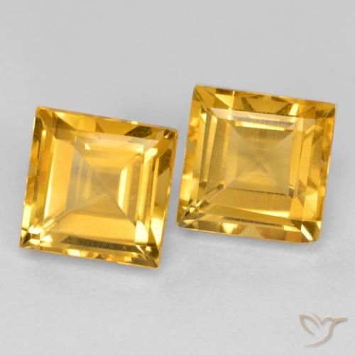 Gemas de Citrino Dorado oscuro natural de 3.58 ct, Cuadrado, VS