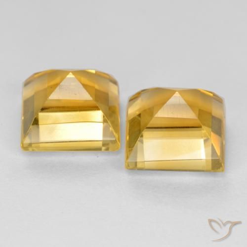 Gemas de Citrino Dorado oscuro natural de 3.58 ct, Cuadrado, VS