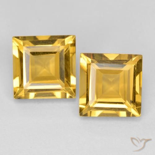 3.12ctw Natural Dorado medio Citrino, Cuadrado, VS