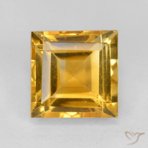 1.98ct Natural Naranja dorado intenso Citrino, Cuadrado, VS