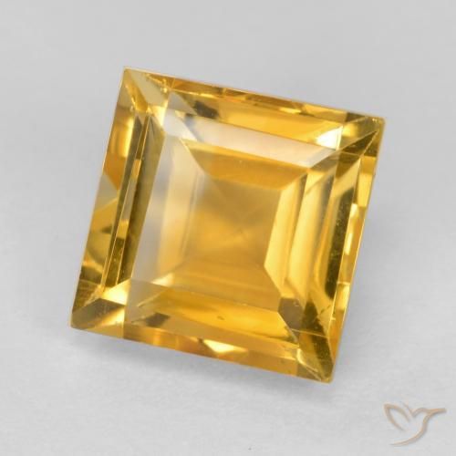 Citrino Naranja dorado intenso natural de 1.98 ct, Cuadrado, VS