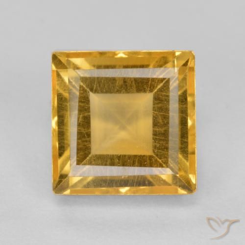 2.07ct Natural Naranja dorado intenso Citrino, Cuadrado, VS