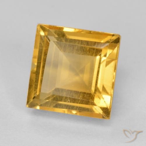 Citrino Naranja dorado intenso natural de 2.07 ct, Cuadrado, VS