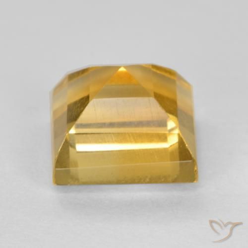 Citrino Naranja dorado intenso natural de 2.07 ct, Cuadrado, VS