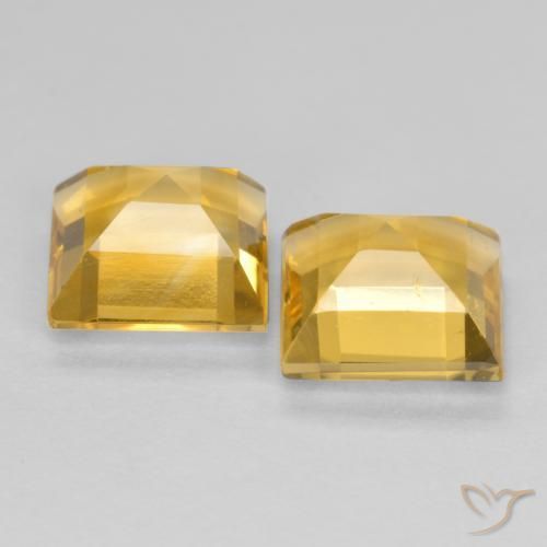 Gemas de Citrino Dorado medio natural de 2.94 ct, Cuadrado, VS
