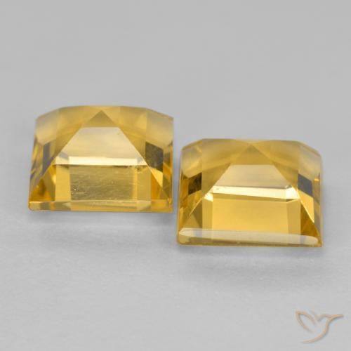 Gemas de Citrino Dorado medio natural de 3.26 ct, Cuadrado, VS