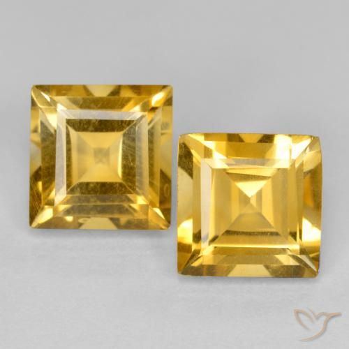 3.25ctw Natural Dorado Citrino, Cuadrado, VS