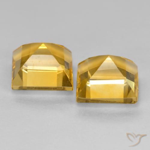 Gemas de Citrino Dorado natural de 3.25 ct, Cuadrado, VS