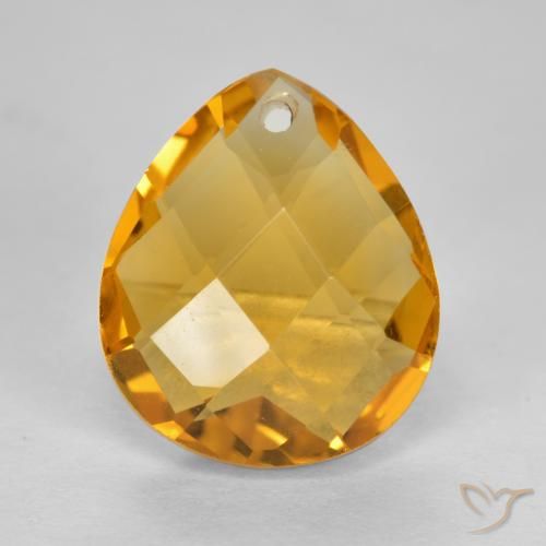 3.49ct Natural Dorado naranja oscuro Citrino, En forma de pera, VVS-VS