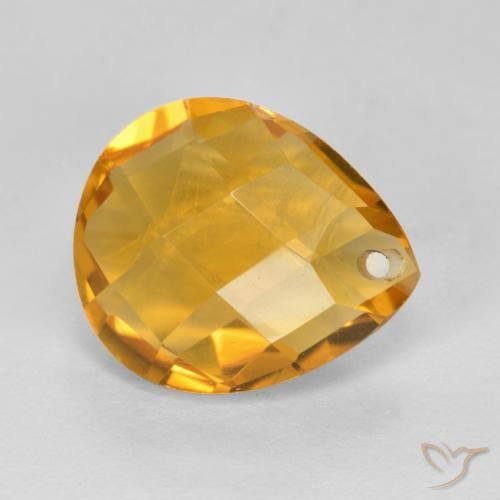 Citrino Dorado naranja oscuro natural de 3.49 ct, En forma de pera, VVS-VS