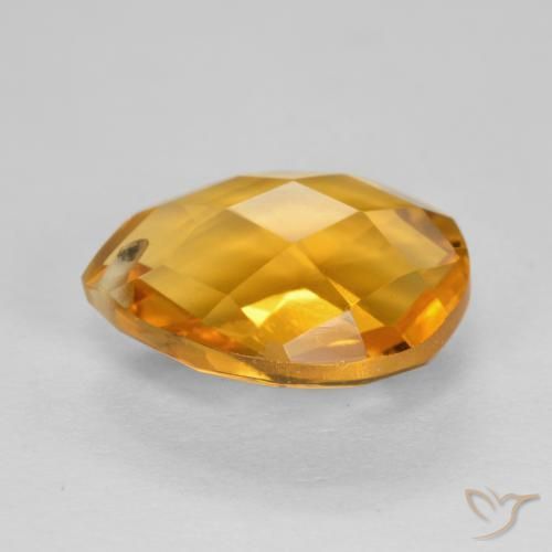 Citrino Dorado naranja oscuro natural de 3.49 ct, En forma de pera, VVS-VS