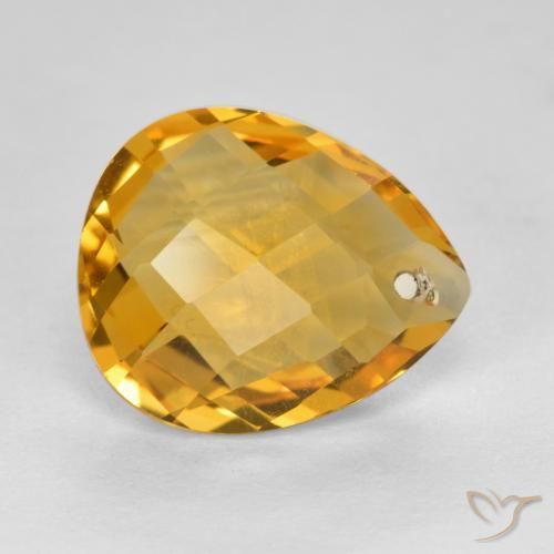 Citrino Dorado oscuro natural de 3.74 ct, En forma de pera, VVS-VS