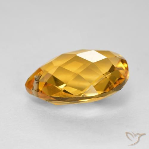 Citrino Dorado oscuro natural de 3.74 ct, En forma de pera, VVS-VS