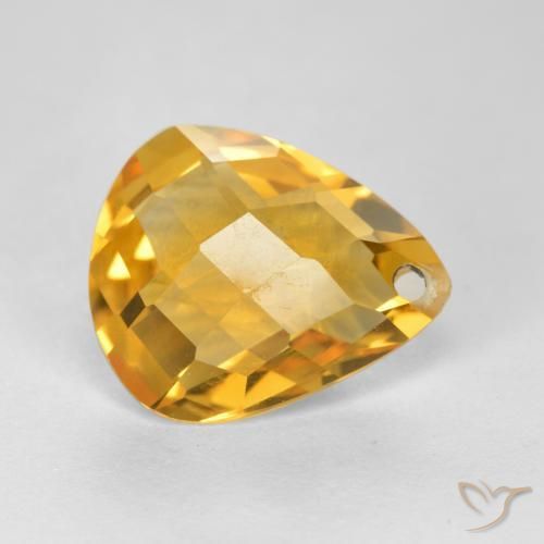 Citrino Dorado claro natural de 3.33 ct, En forma de pera, VVS-VS