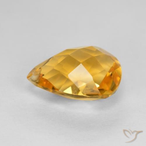 Citrino Dorado claro natural de 3.33 ct, En forma de pera, VVS-VS