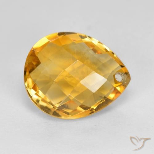 Citrino Dorado oscuro natural de 3.73 ct, En forma de pera, VVS-VS