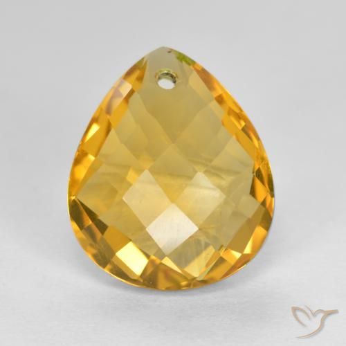 3.61ct Natural Naranja dorado intenso Citrino, En forma de pera, VVS-VS