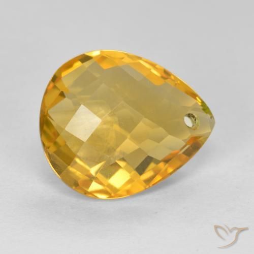 Citrino Naranja dorado intenso natural de 3.61 ct, En forma de pera, VVS-VS