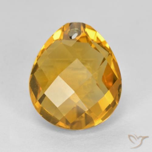 4.06ct Natural Naranja dorado intenso Citrino, En forma de pera, VVS-VS