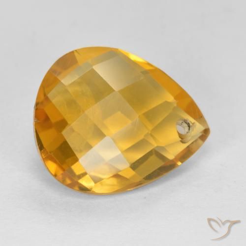 Citrino Dorado oscuro natural de 3.74 ct, En forma de pera, VVS-VS