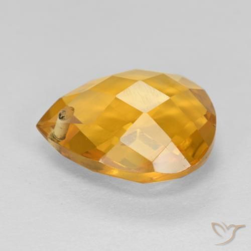 Citrino Dorado oscuro natural de 3.74 ct, En forma de pera, VVS-VS