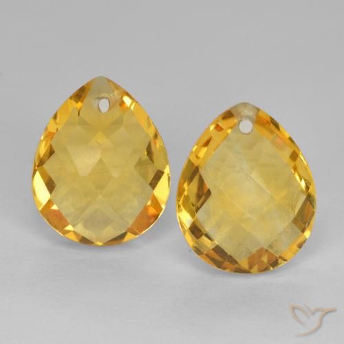 7.95ctw Natural Naranja dorado Citrino, En forma de pera, VVS-VS