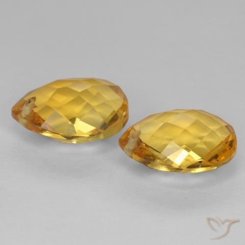 Gemas de Citrino Naranja dorado natural de 7.95 ct, En forma de pera, VVS-VS