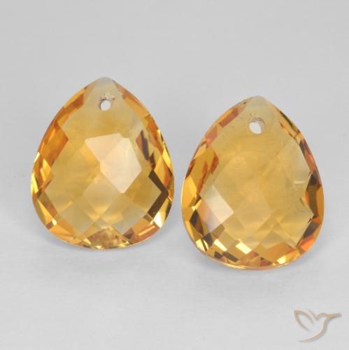 7.49ctw Natural Dorado oscuro Citrino, En forma de pera, VVS-VS